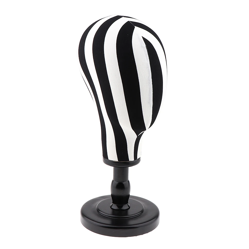 21 inch Hair Wigs Extension Making Hats Caps Display Linen Cover Block Mannequin Head Model + Detachable Wood Stand