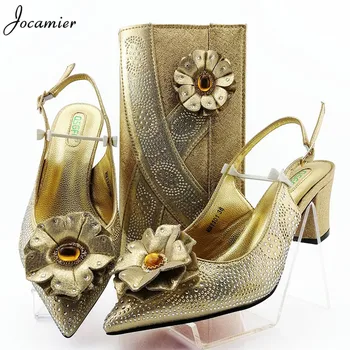 

High Quality Nigerian Shoes And Matching Bags African Wedding Women Shoes and Bags Set Size 38-43 Fashion Party Shoes T46