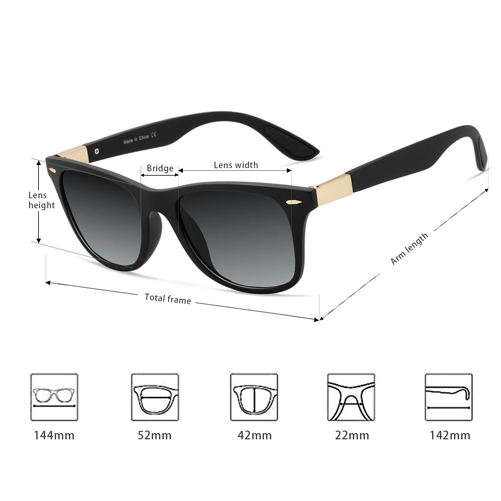 Polarized Sunglasses Gradient Photochromic Unisex for Men Women