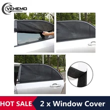 2 шт. черная Автомобильная крышка для окна автомобиля, двери, окна, УФ Защита от солнца, сетчатый материал, козырек, универсальная крышка