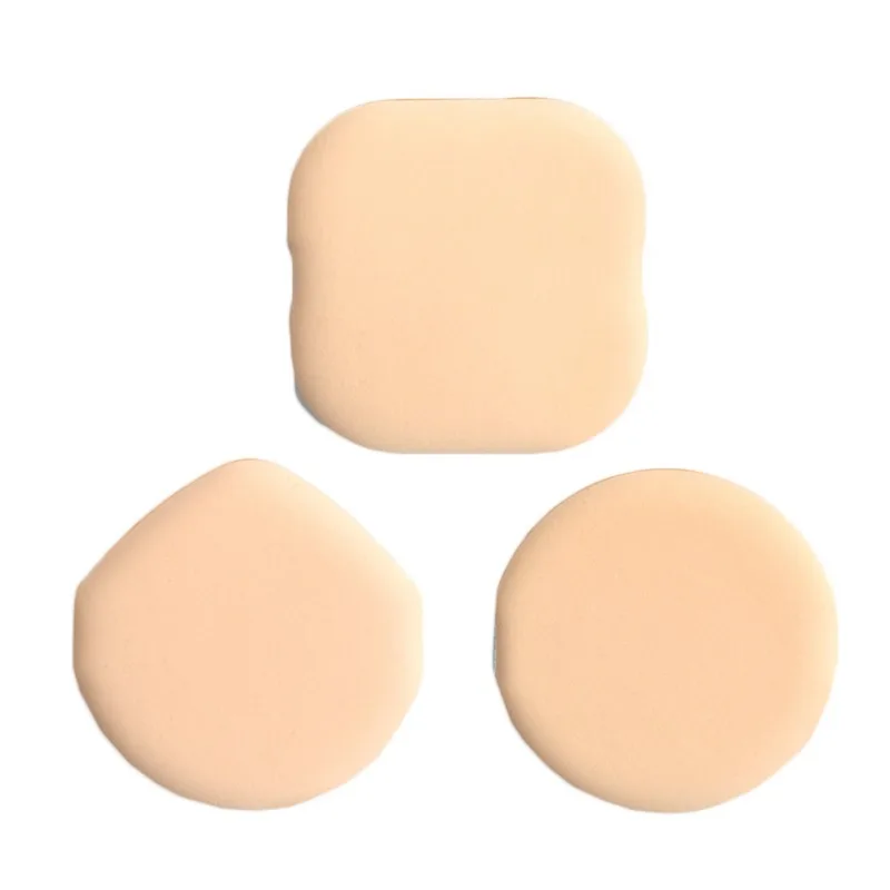 3pcs Water-drop Shape Puff Air Cushion Powder Puff Easy To Use Dry And Wet Dual-use Round Square