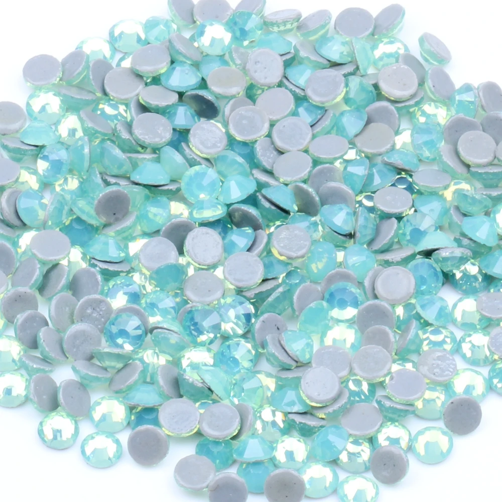 All Sizes Blue/Green/White/Pink Opal Crystal Nail Art Rhinestone decorations 3D Flatback Glass HotFix Rhinestones for Garment