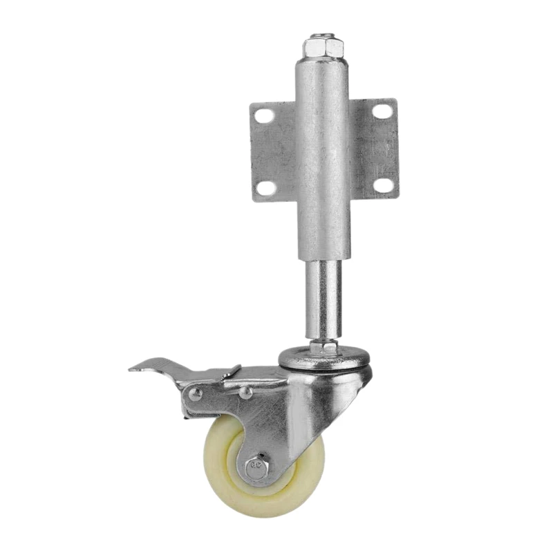 

3 Inch Brake Door with Spring Wheel Shock Absorbing Nylon Casters with Brake 220 Lbs Load Capacity