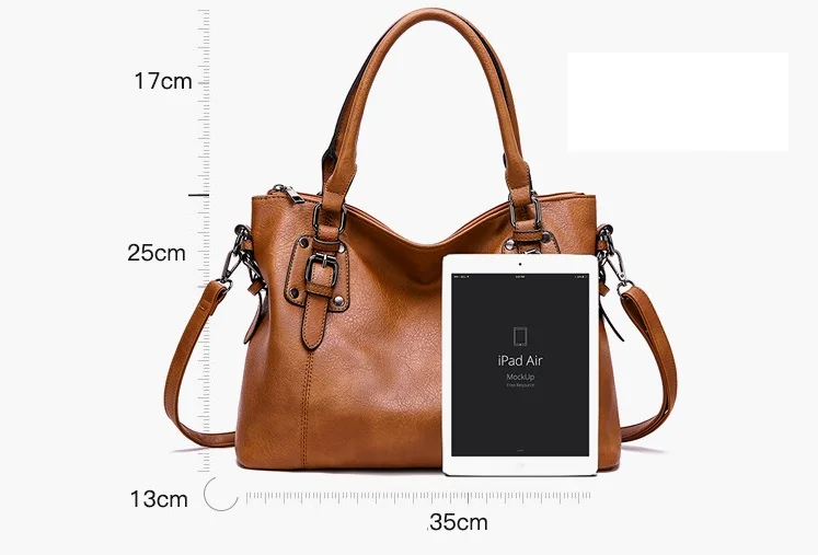 Genuine Leather Shoulder Tote Crossbody