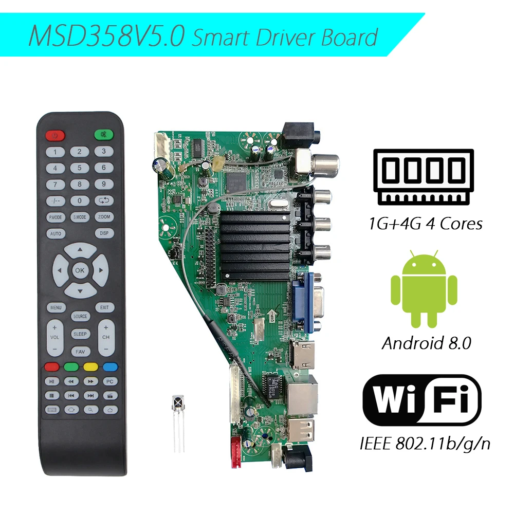 Android 8 0 1G + 4G 4 ядра MSD358V5.0 интеллигентая -ый смарт Беспроводной сети Wi Fi ТВ | Отзывы и видеообзор