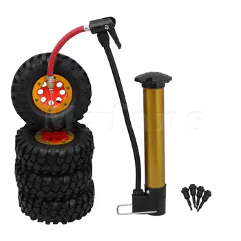 

Mxfans 4Pieces RC 1.9" Beadlock Red Wheel Rims & Rubber Tire for 1/10 Crawler