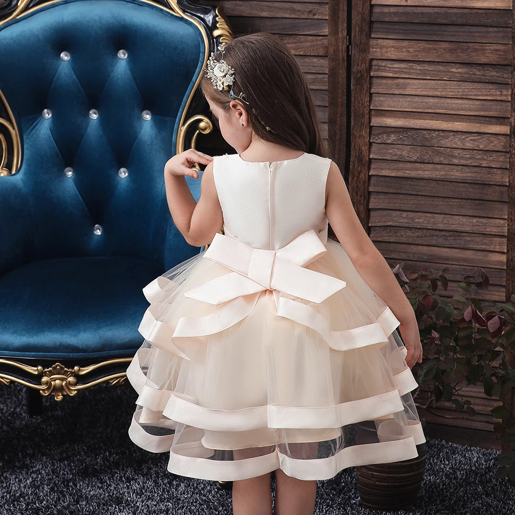 Kids Pearl Cake Princess Dress Girls Dresses For Wedding Evening Party Embroidery Flower Girl Dress Girl Clothes girls dress princess costume
