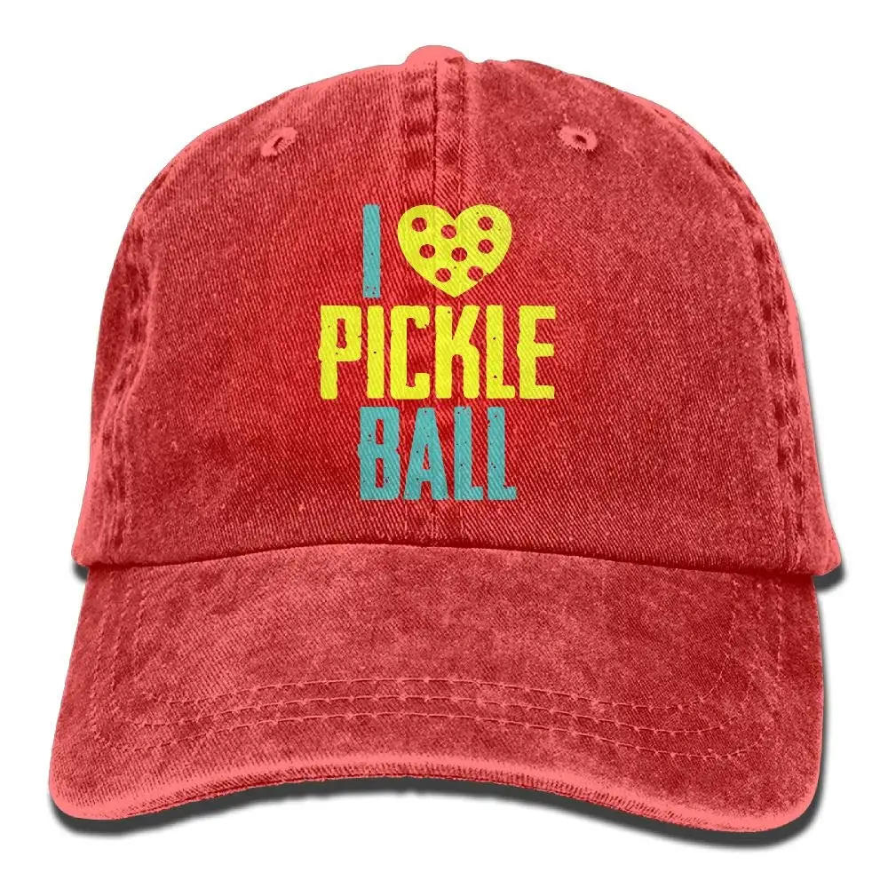 Бейсбольная Кепка унисекс I Love Pickleball, хлопковая джинсовая Регулируемая охотничья Кепка для мужчин и женщин