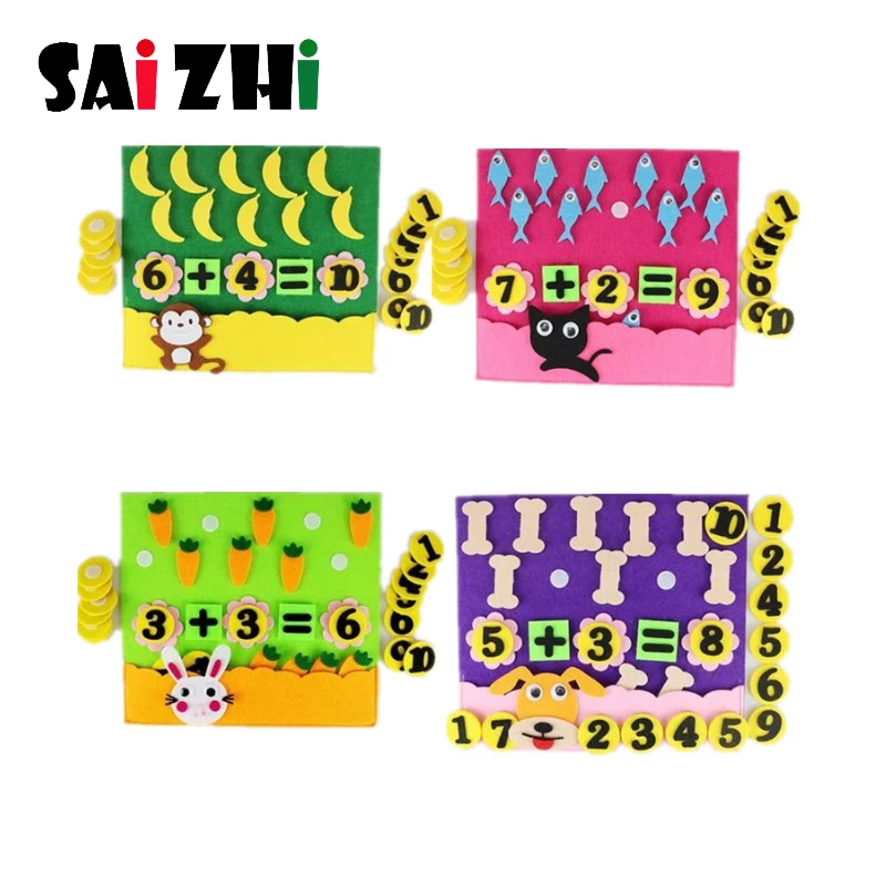 Saizhi DIY цифры тема чувствовал нетканый ремесло для детского сада детей ручной