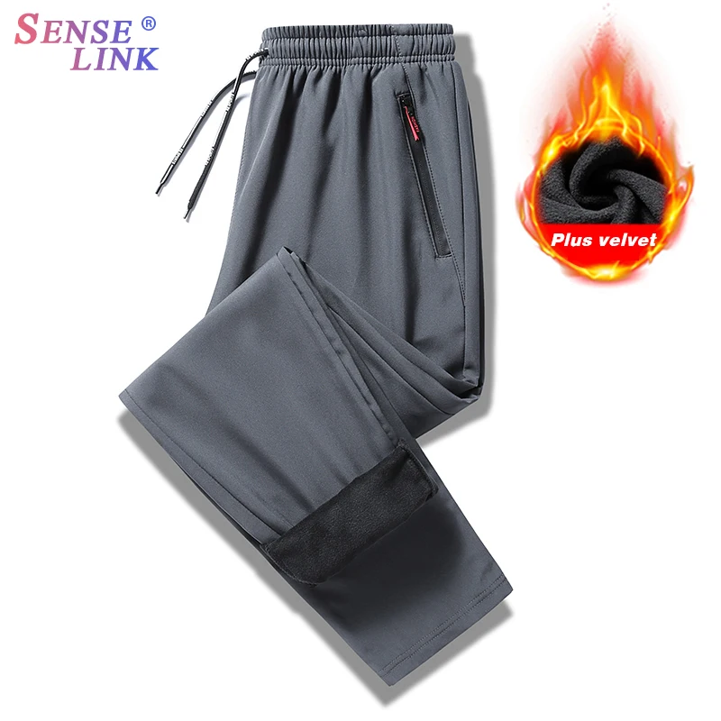 High Quality Men New Fleece Thick Warm Casual Pants Trousers Fashion Solid Color Breathable Jogger Cargo Pant Streetwear | Мужская