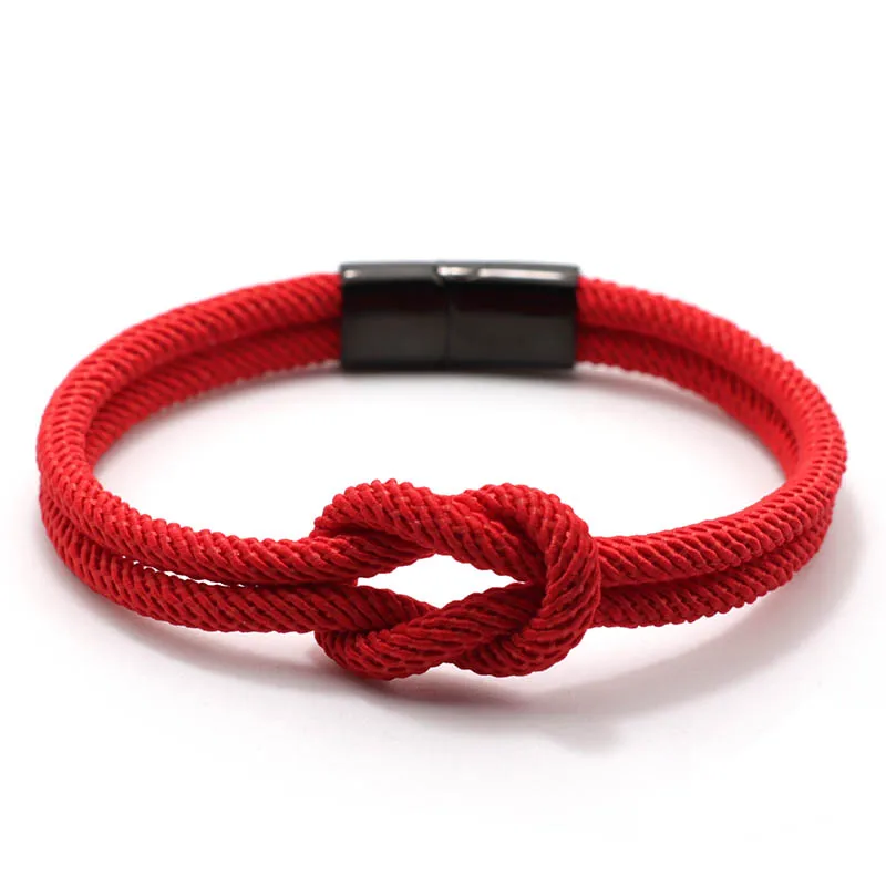 Stainless Steel Double Red Thread Bracelet for Men and Women