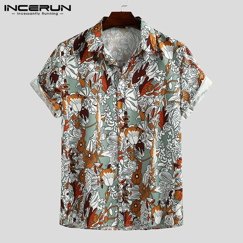 Fashion Men Casual Shirt Printing 2020 Short Sleeve Breathable Vacation Lapel Tops Summer Streetwear Hawaiian Shirts Men INCERUN Fashion Men Casual Shirt Printing 2020 Short Sleeve Breathable Vacation Lapel Tops Summer Streetwear Hawaiian Shirts Men INCERUN