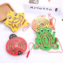 Горячая Распродажа, Детские деревянные развивающие магнитные игрушки лабиринт, деревянный шар