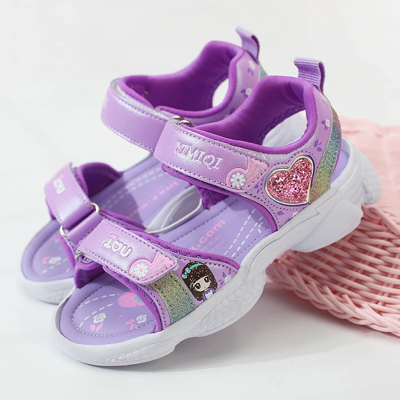 Kids Girls Sandals Soft Princess Sandals Lightweight Shining Print Baby  Shoes Comfortable Summer Kids Sandals extra wide fit children's shoes Children's Shoes