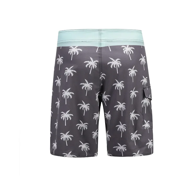 В европейском и американском стиле, с изображением яхты Boardshort Для мужчин коричневый Paulownia листья контрастный Цвет боксеры Пляжные шорты небольших партиях, адаптируемые под требования заказчика OEM