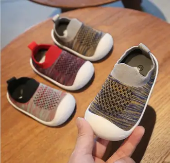 

2019 spring and autumn new baby toddler shoes flying weaving soft bottom baby children's shoes explosions casual shoes