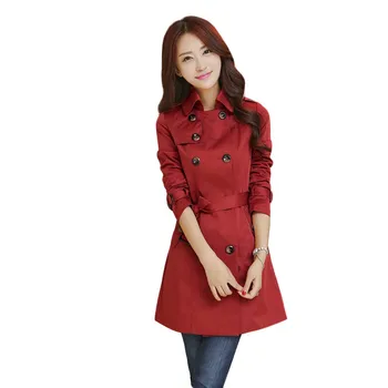 

Trench Coat Women Spring Windbreaker Double Breasted Coat Kurtka Damska Gabardina Mujer Cortaviento Manteau Femme Roupa Feminina