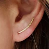 Real 925 Silver Ear Climber Ear Cuff Gold Handmade Hammered Jewerly  Minimalist Pendientes Oorbellen Boho Earrings for Women 1