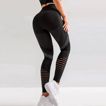 CHRLEISURE Women High Waist Push Up Leggings Hollow Fitness Leggins Workout Legging For Women Casual Jeggings 4Color 4