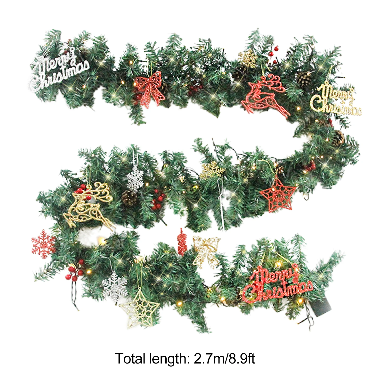 Home Accents Holiday 20 PreLit Nobel Fir Artificial Christmas Garland With 100 Clear The Home