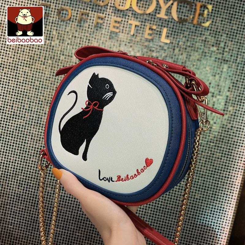 Beibaobao новая портативная маленькая круглая сумка новая маленькая сумка корейская версия дикого повседневного плеча Сумка bolsa feminin