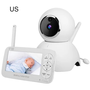 

5" Wireless LCD Audio Video Baby Monitor Radio Nanny Music Intercom IR 24h Portable Baby Camera Baby Walkie Talkie Babysitter