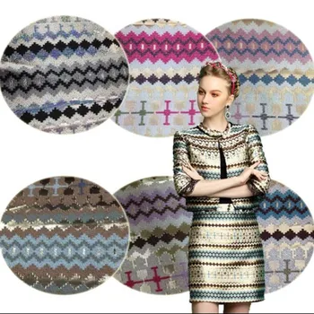 

6style Vintage gold jacquard fabric geometric contrast color court sewing patch textiles diy polyester tissu cloth fabric C874