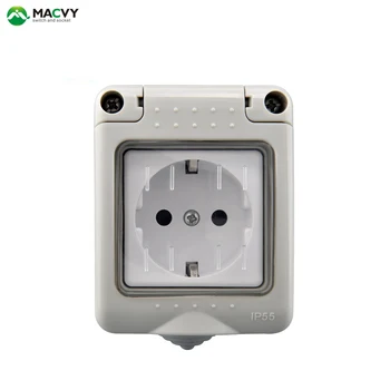 

MACVY Outdoor Waterproof Socket Wall Power Plug Windproof Rain-Proof Outdoor Standard Waterproof 1Gang 250V