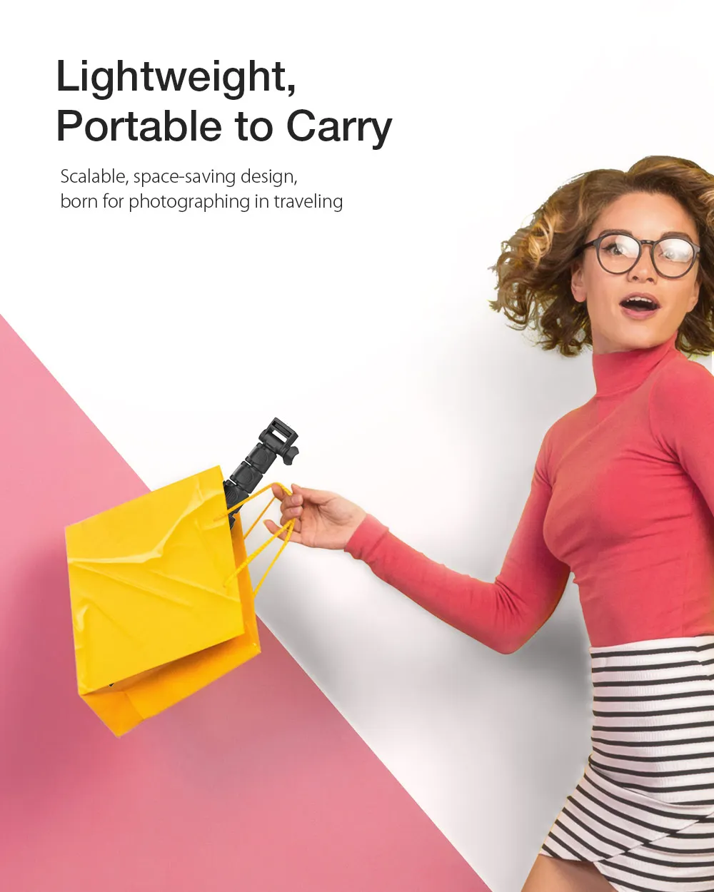 BlitzWolf BW-STB2 Flash LED Phone Tripod Holder Selfie Stick with Wireless Remote Control description image 8
