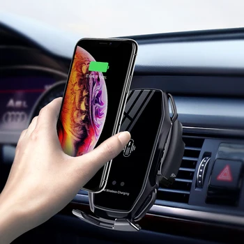 

Smart Wireless Car Charger Holder Automatic Clamping 10W Qi Fast Charging Air Vent Mount Wireless Car Phone Charger Stand Holder