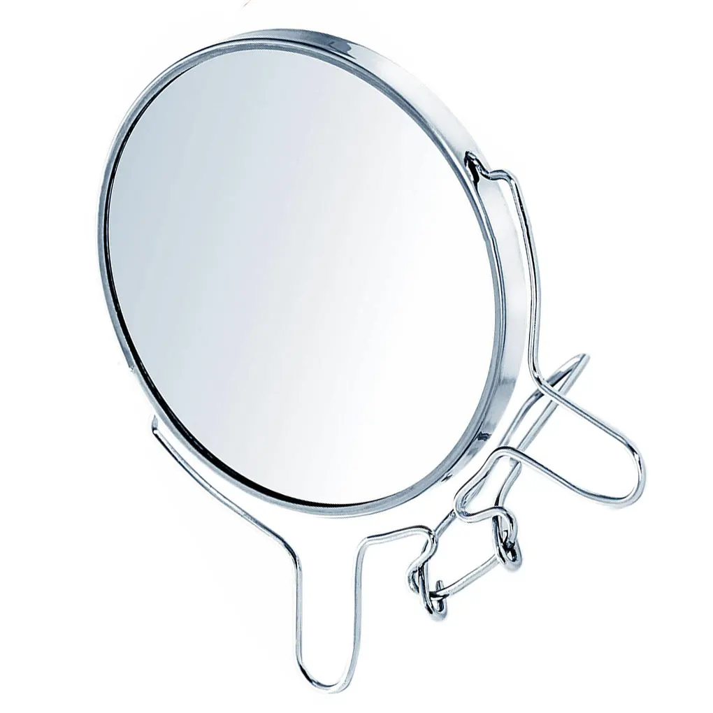 " круглое косметическое зеркало для макияжа, вращение на 360 градусов, двухстороннее зеркало, лупа, рама из нержавеющей стали
