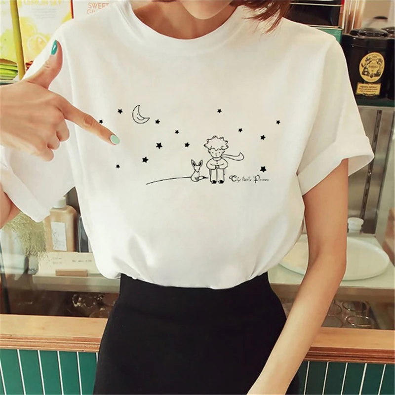 Hot Spring Summer Little Prince Graphic Women's T-Shirt Little Prince Graphic Tees Vouge Shirts For women O-Neck Short Sleeve cheap t shirts Tees