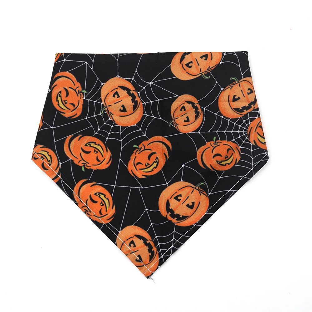 

50pcs Pumpkin Dog Bandana Halloween Cotton Adjustable Pet Dogs Scarf Bandanas Pet Colallar Bowties Pet Shop Dog Accessories
