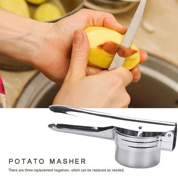 

Stainless Steel Pusher Potato Masher Ricer Fruit Vegetable Juicer Press Crusher Multifunction Kitchen Tools Supplies