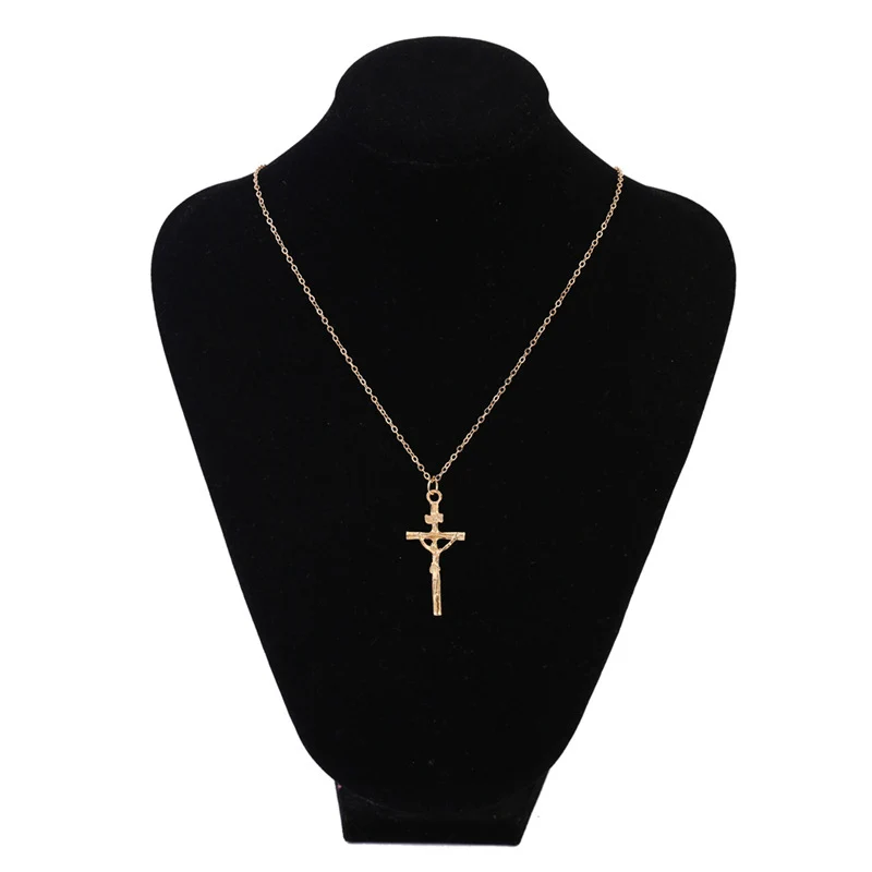 

Hot sale Jesus Christ Cross Necklace Women's men Punk Style Pendant Necklace Clavicular chain Metal alloy jewelry accessories