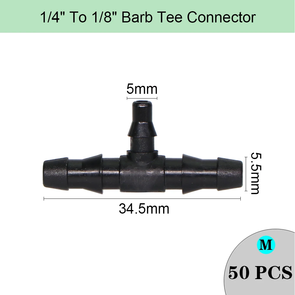 Garden Irrigation Hose Sprinkler Connector Double Barb Tee Elbow Eng Plug Water Pipe Joint 8/11 4/7mm Hose Lock Watering Fitting 