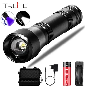 

5 Modes LED UV Flashlight Ultraviolet Torch With Zoom Function Mini UV Black Light Pet Urine Stains Detector Scorpion Hunting