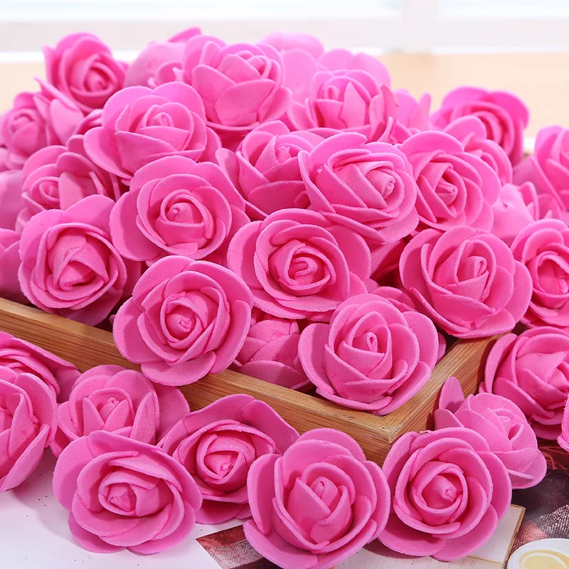 500 шт Пена роза 3 см Искусственный Цветок Голова PE Роза аксессуары в виде мишки украшения подарок на день Святого Валентина - Цвет: 5