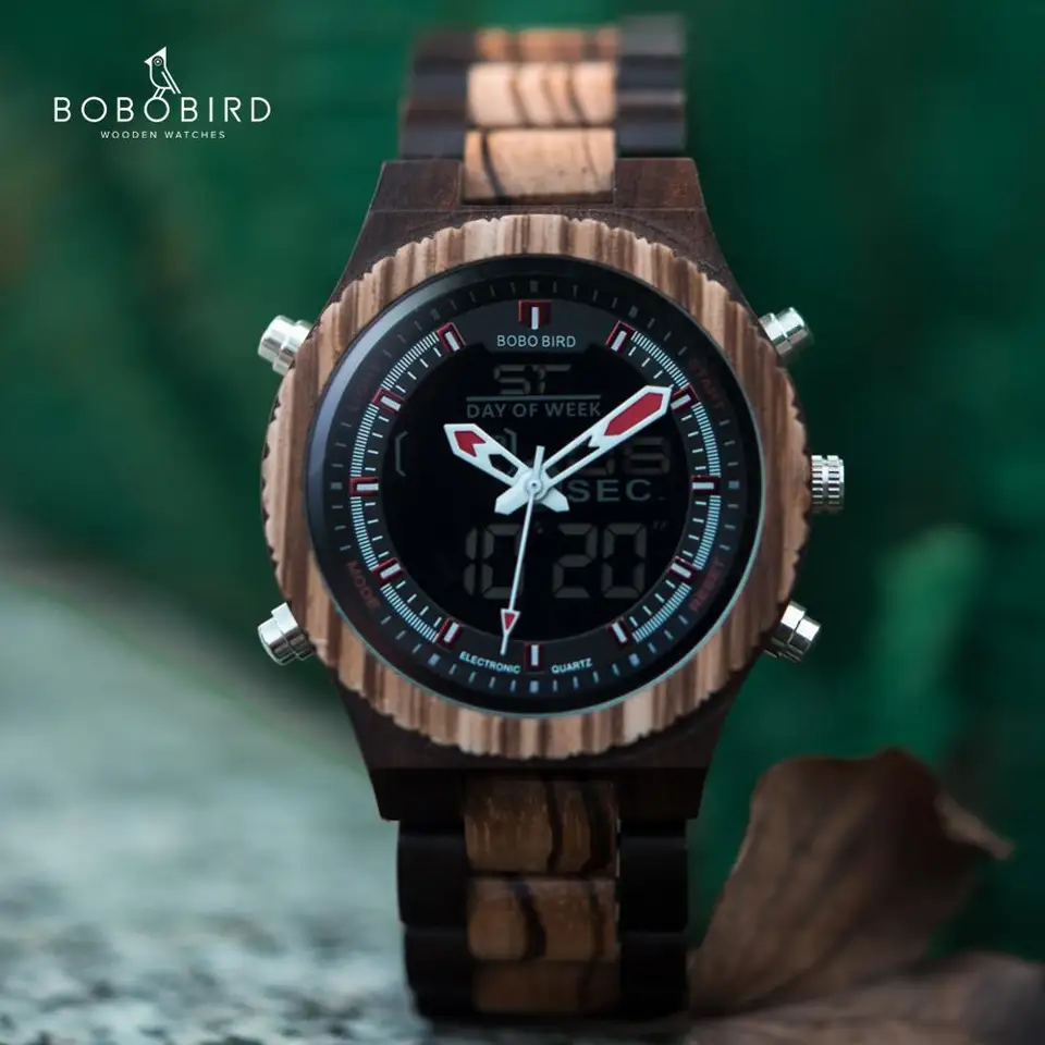 wooden led watch