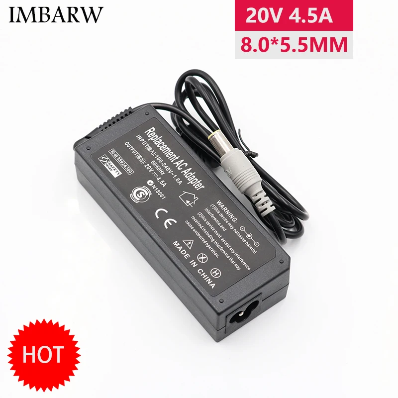 20V 4.5A 90W адаптер переменного тока питания зарядное устройство для Lenovo Thinkpad E420 E430 T61