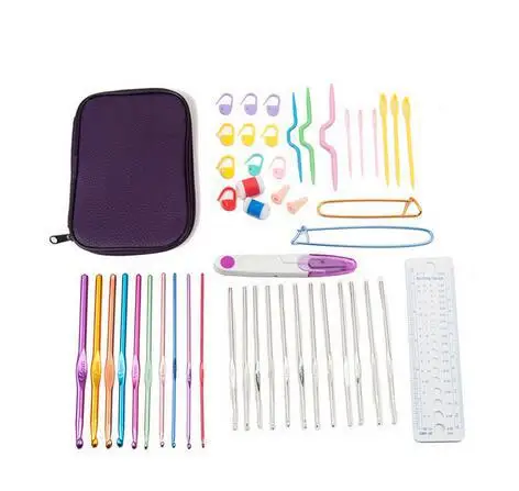 50 Pieces Weaving Tool Kit Wholesale 22 Crochet Hooks Set with DIY Small Accessories