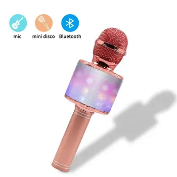 

1 Piece LED Light Flashing Microphone 858L Bluetooth Wireless Capacitor With Light Microphone