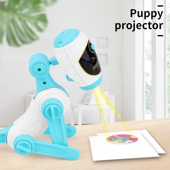 

Zhorya Drawing Toys Projector Robot Dog Painting Enlighten Educational Toy with Slideshow Color Pens for Children New Years Gift