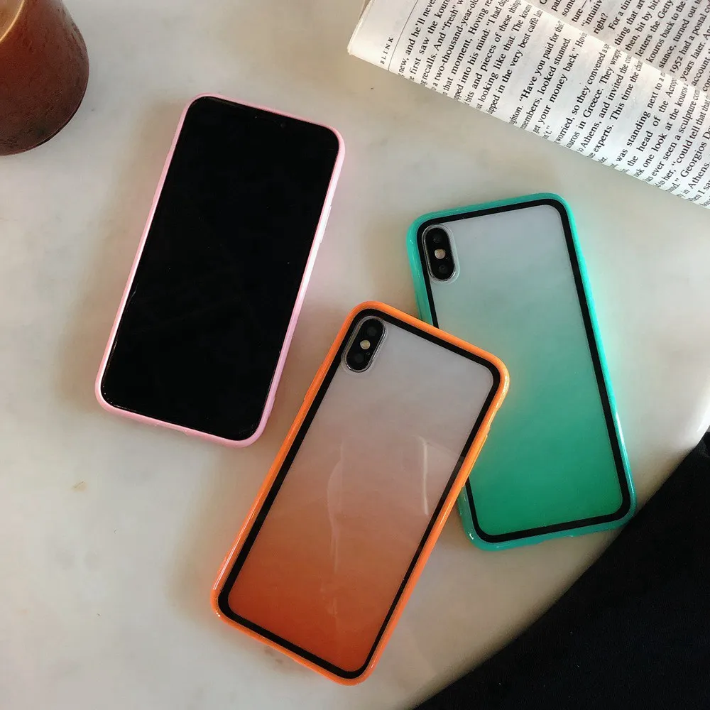 Чехол KISS прозрачный градиентный телефонный чехол для iPhone XR XS MAX X 10 8 7