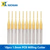 10pcs 1.0mm Titanium Coated CNC Machine Router Bit Carbide PCB Milling Cutter For Metal Milling Engraving Bit ► Photo 1/6