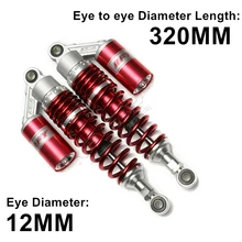 1 Pair Spring 7mm 320mm 12.5" Rear Gas Air Shock Absorber Suspension Motorcycle Scooter ATV Quad Red D30