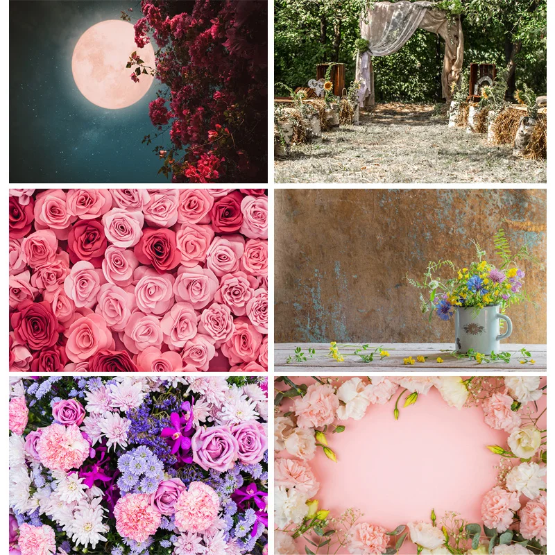 

SHENGYONGBAO Vinyl Wedding Photography Backdrops Rose Flower Wall Party Backgrounds Birthday Decor Photo Backdrop 20104MGQ-01