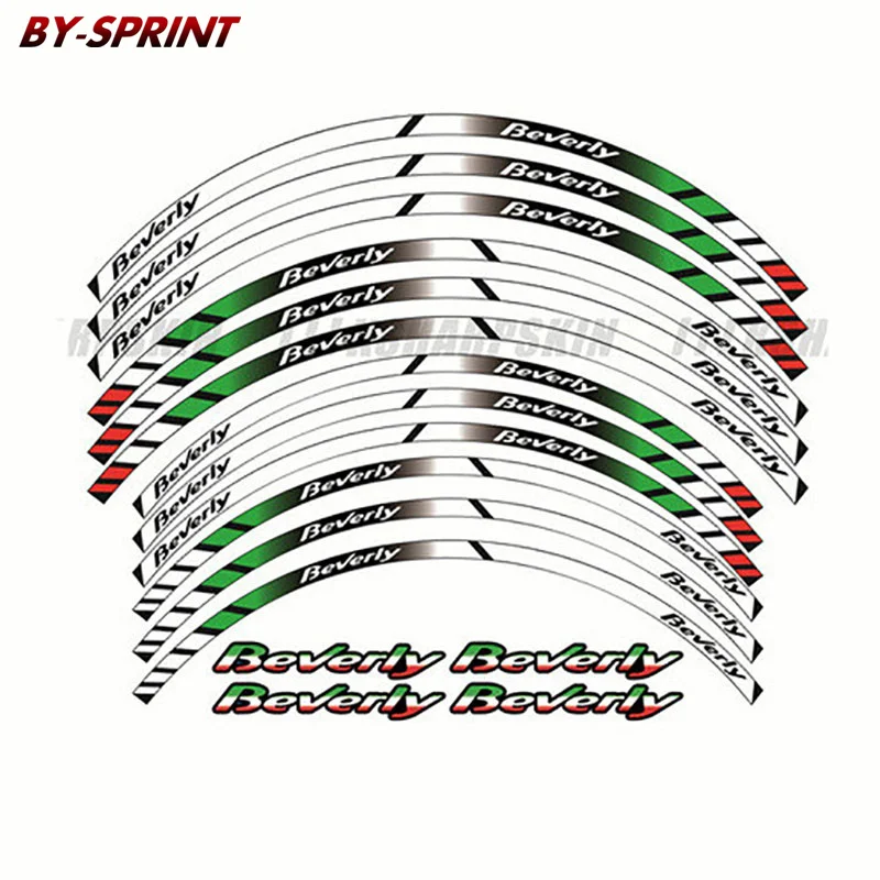 Мотоцикл для Piaggio Beverly 125 250 350 500- 12 X толстый край внешний обод наклейки полоса колеса Светоотражающие дека