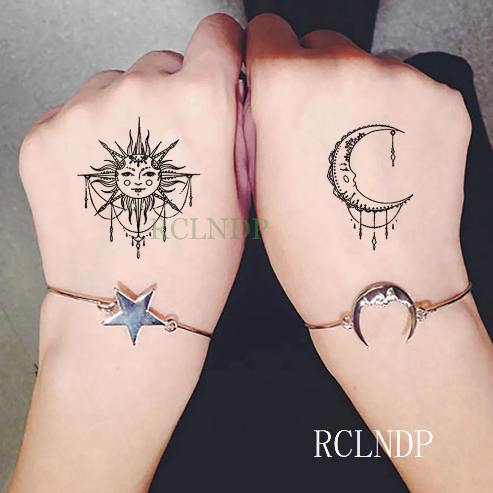Waterproof Temporary Tattoo Sticker feather arrow line small art tatto flash tatoo fake tattoos for girl men women kid - Цвет: Черный