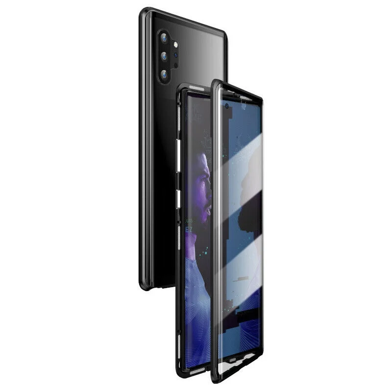 B1 Для samsung Galaxy Note 10 Plus Магнитный поглощающий Передний+ задний стеклянный противоударный пылезащитный чехол - Цвет: B1